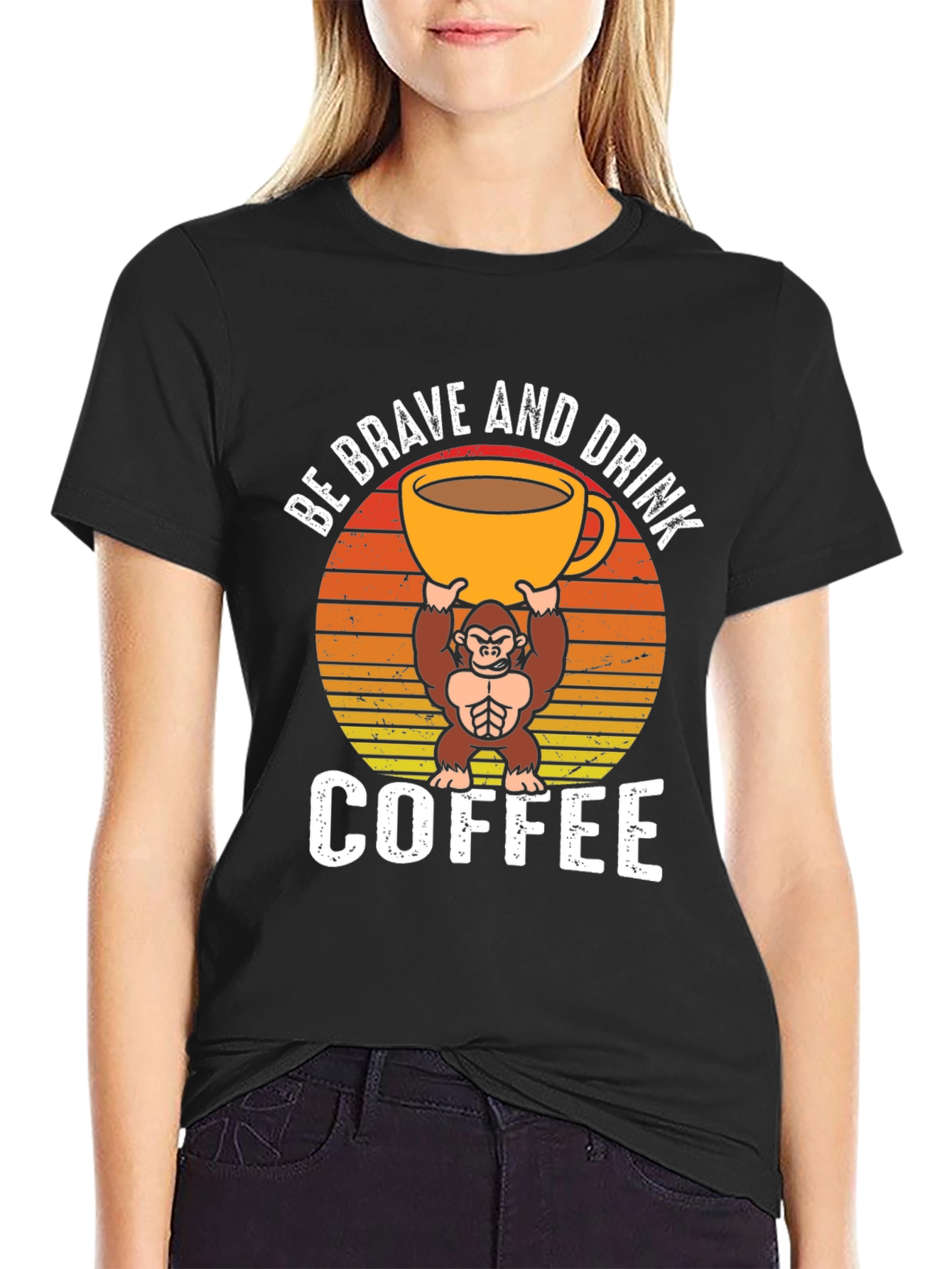 Be Brave and Drink Coffee Graphic T-Shirt