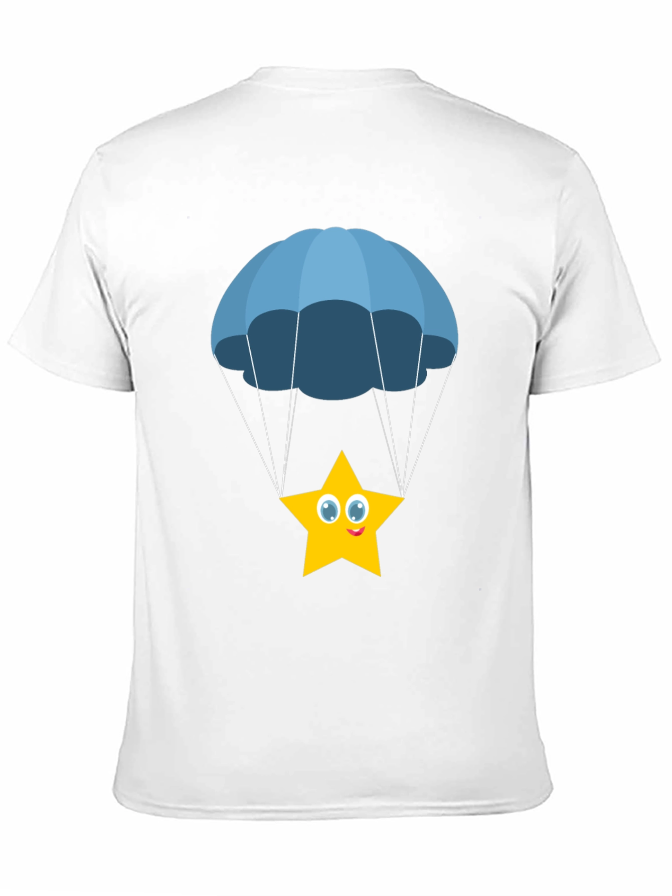 Cute Star Parachute Graphic Tee - Black Cotton
