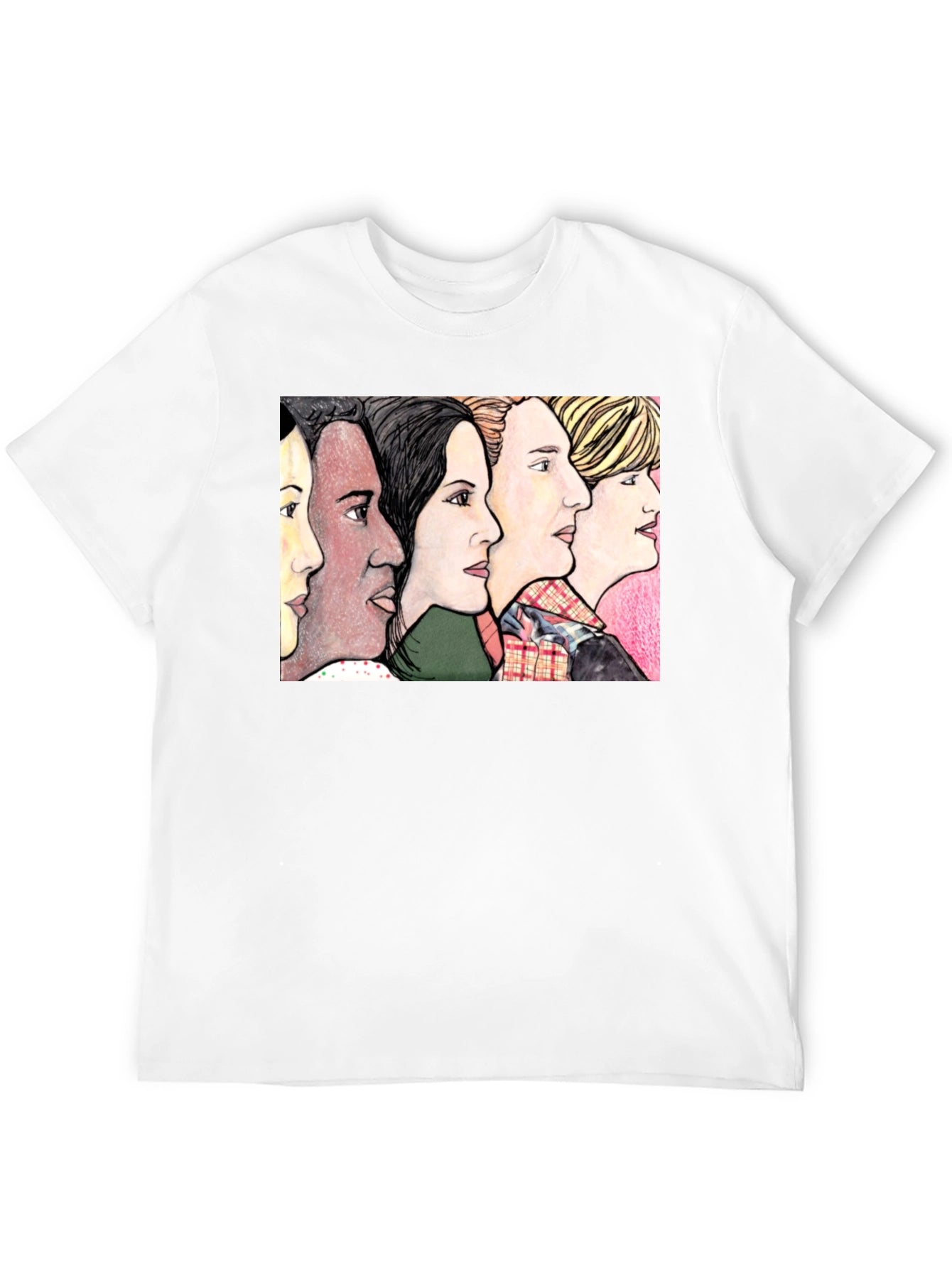 Womens Faces Black T-Shirt