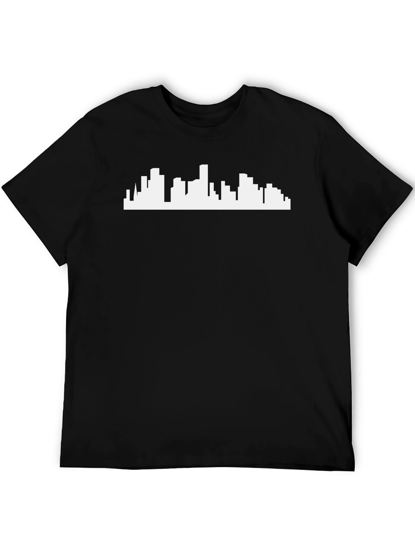 Cityscape Silhouette Graphic Tee - Black