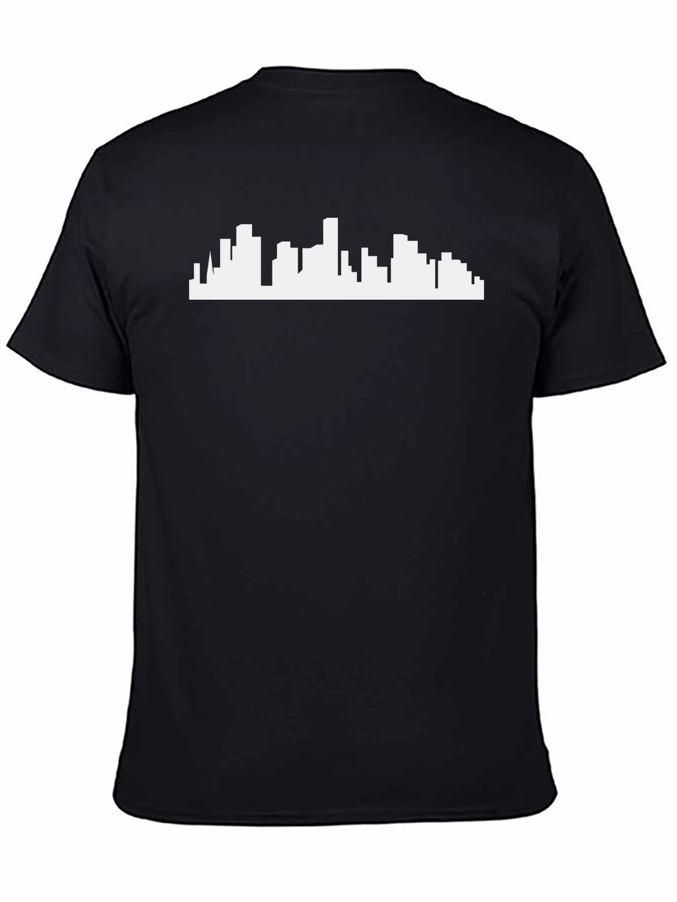 Cityscape Silhouette Graphic Tee - Black