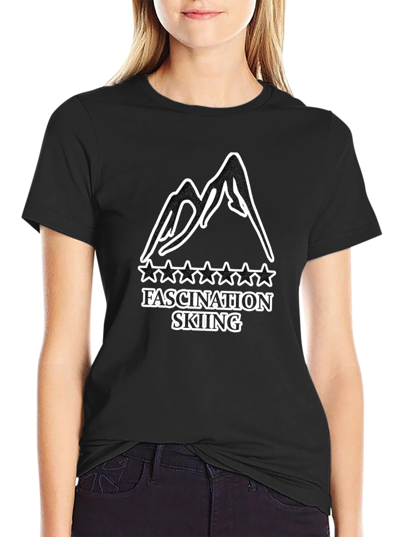 Fascination Skiing Graphic T-Shirt - Black