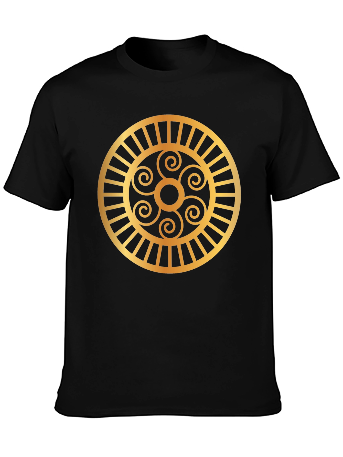 Golden Spirals Graphic Tee - Black