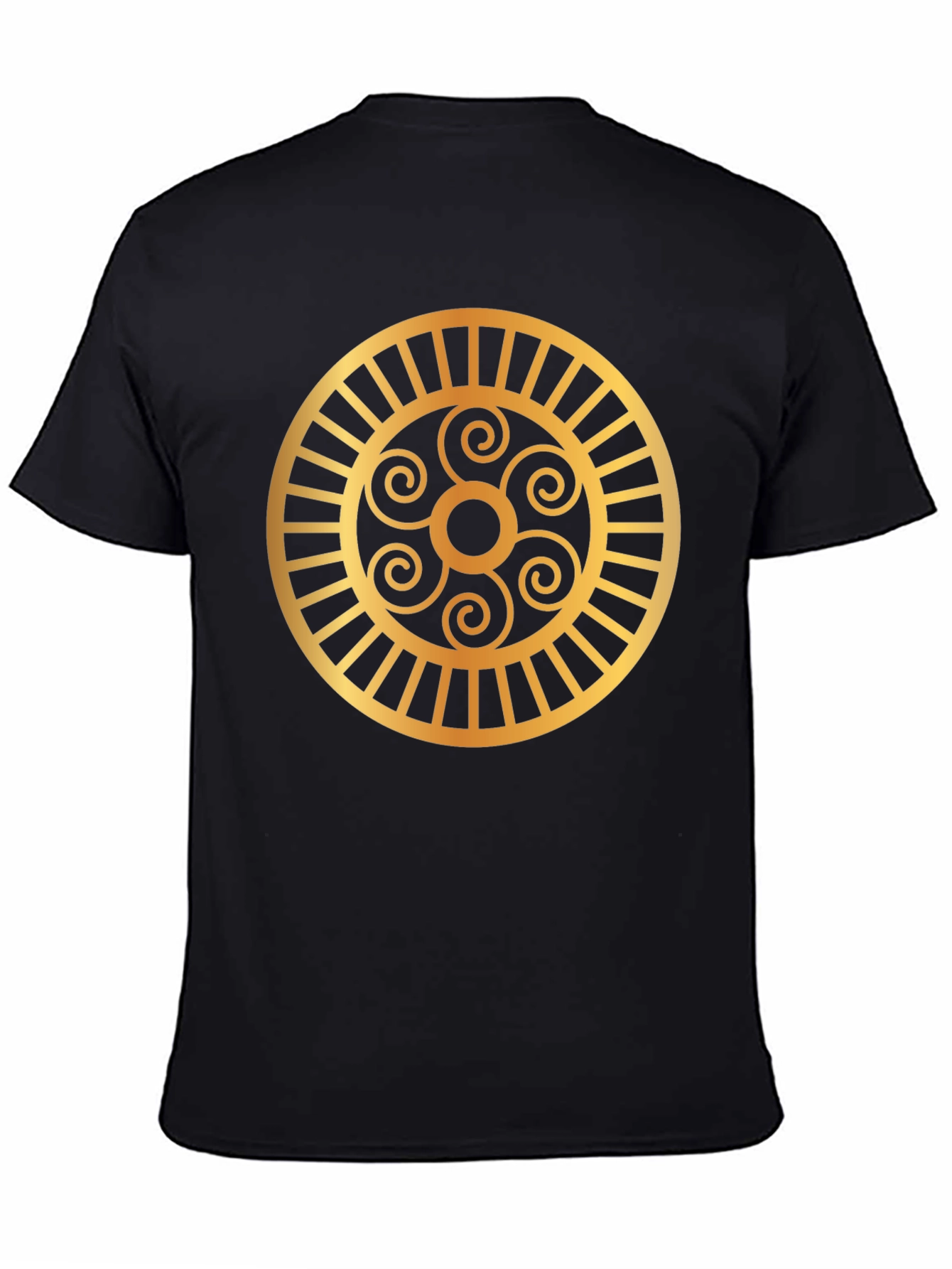 Golden Spirals Graphic Tee - Black