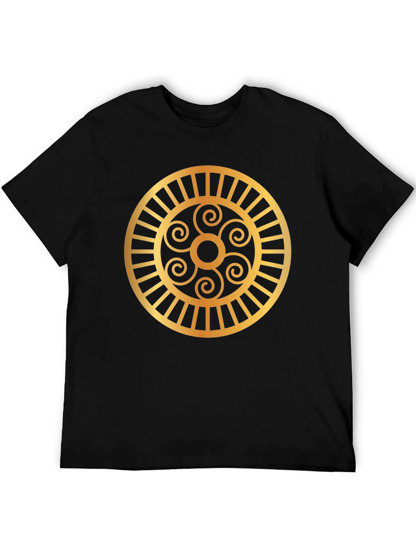 Golden Spirals Graphic Tee - Black