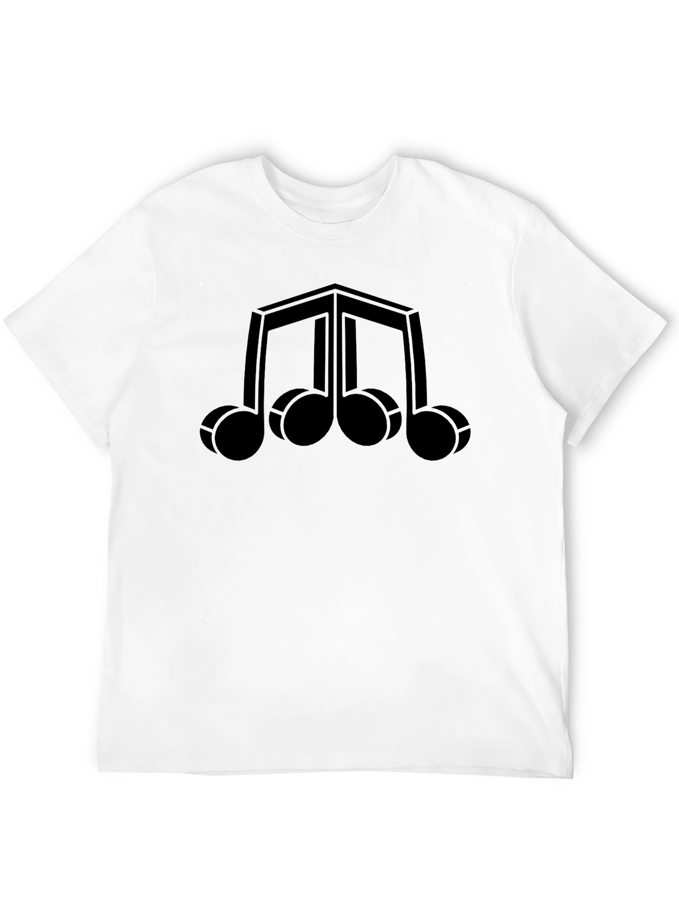 Geometric Music Note Graphic Tee - Modern Black T-Shirt