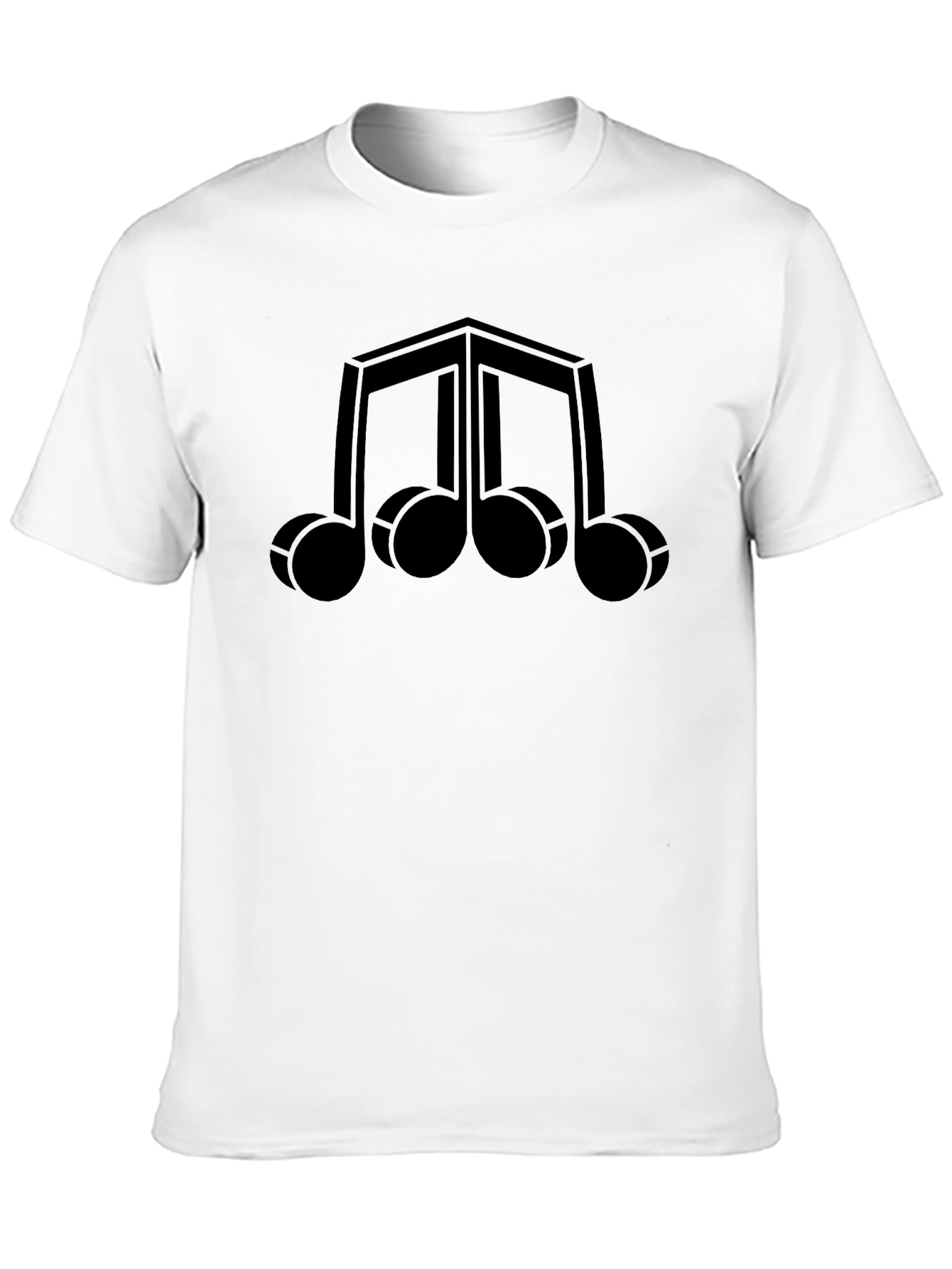 Geometric Music Note Graphic Tee - Modern Black T-Shirt