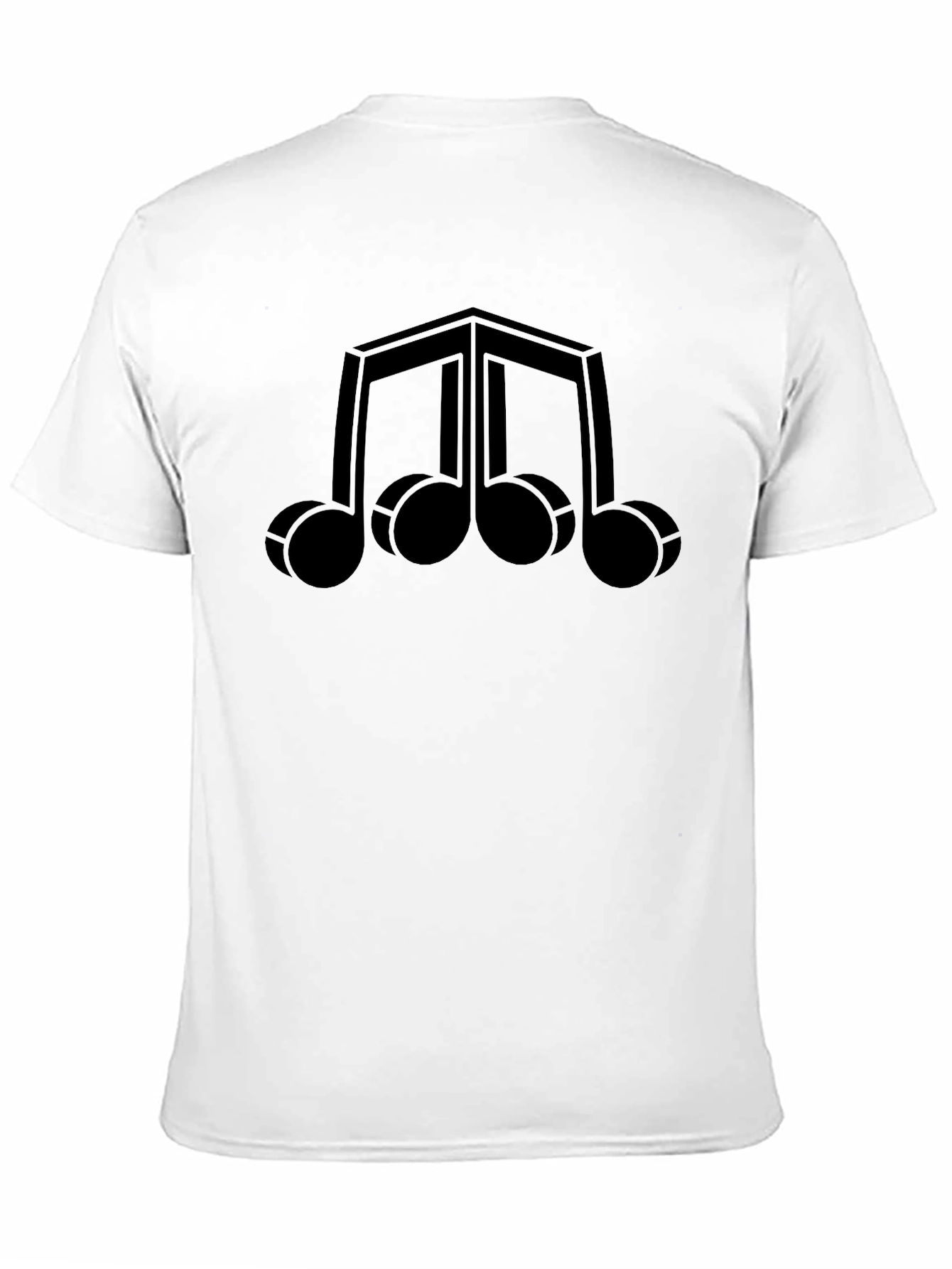 Geometric Music Note Graphic Tee - Modern Black T-Shirt