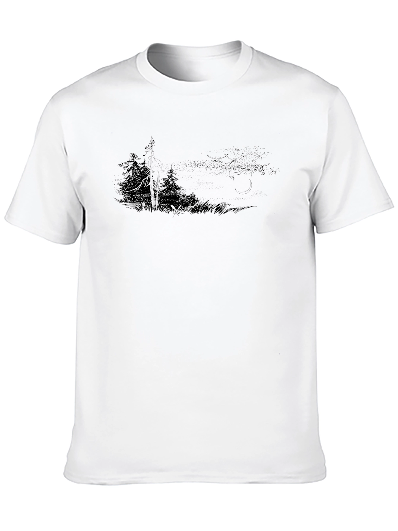 Nature Scene Black T-Shirt