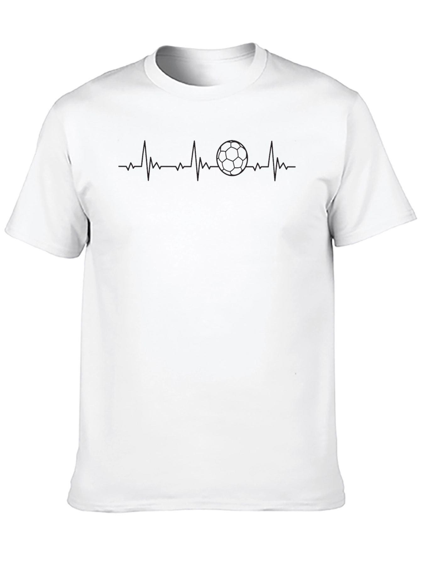 Soccer Heartbeat T-Shirt - Black Graphic Tee