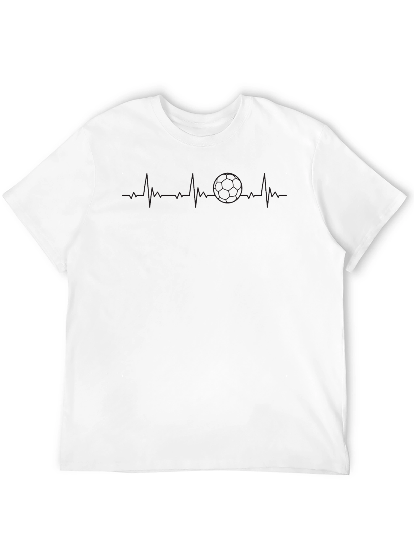 Soccer Heartbeat T-Shirt - Black Graphic Tee