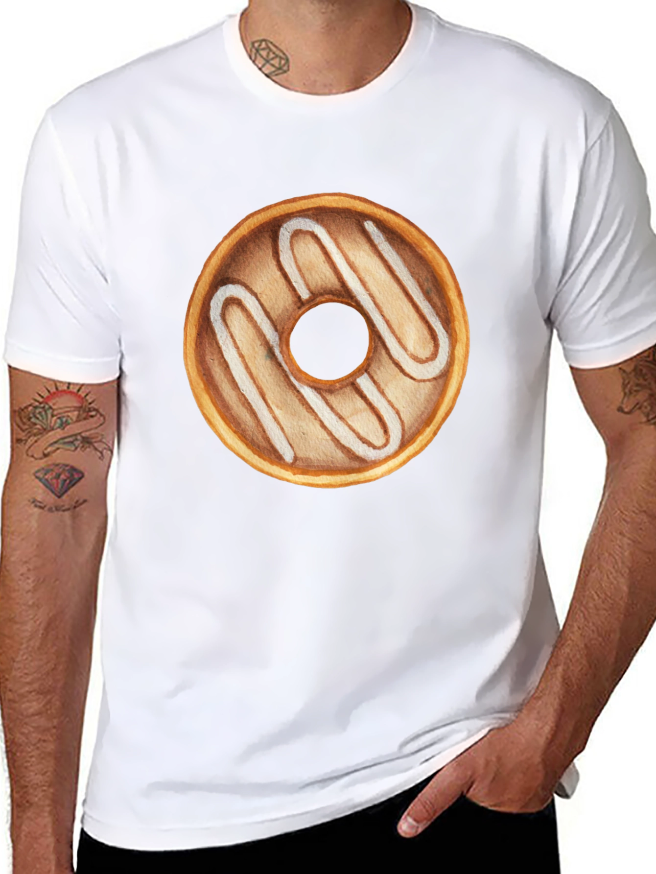 Donut Graphic Tee - Black Casual T-Shirt