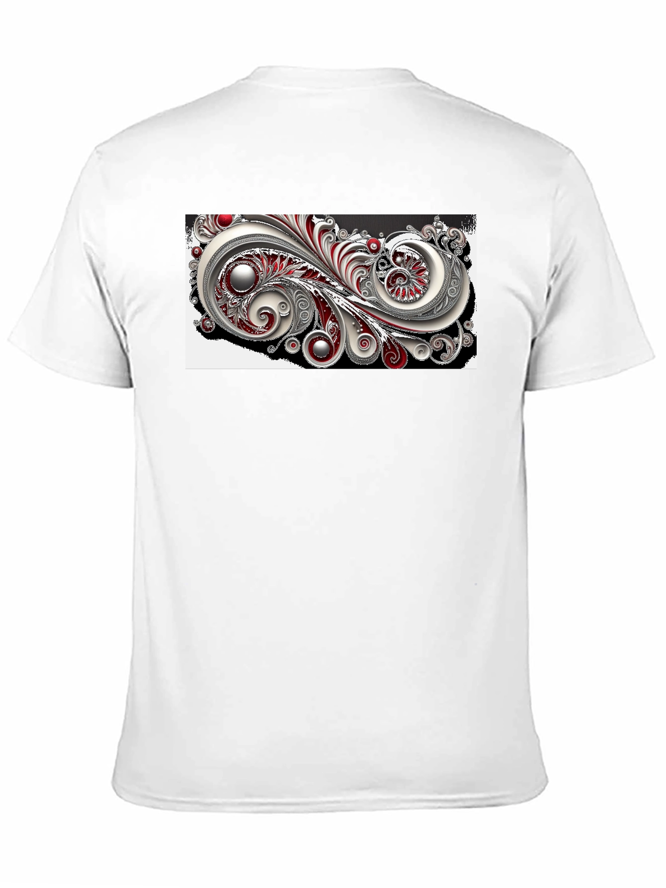 Elegant Swirl Graphic Black T-Shirt