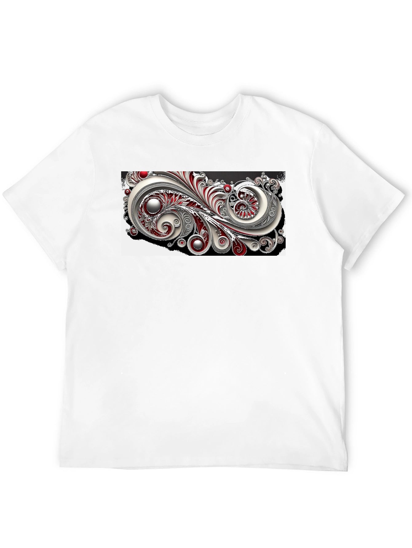 Elegant Swirl Graphic Black T-Shirt