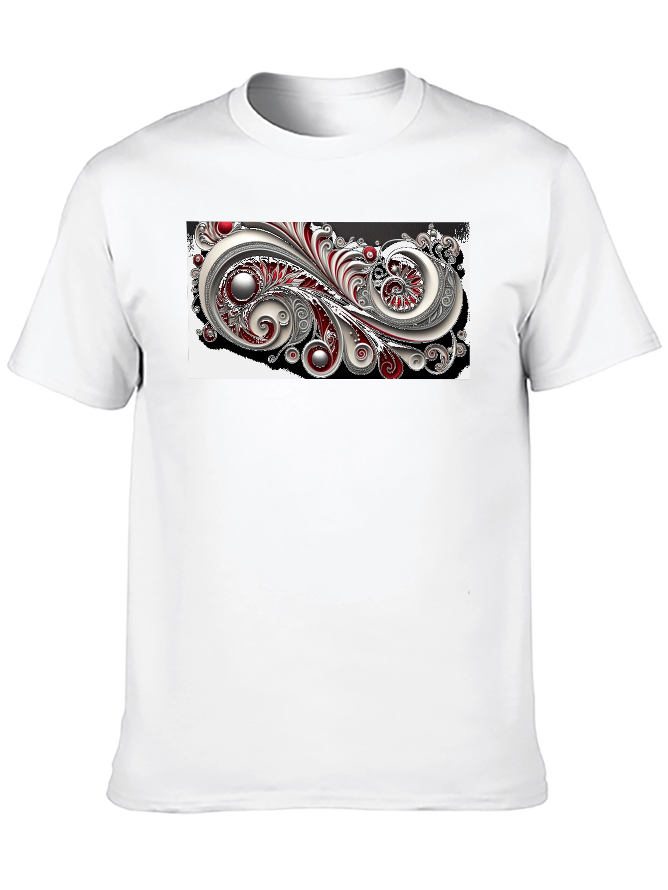 Elegant Swirl Graphic Black T-Shirt