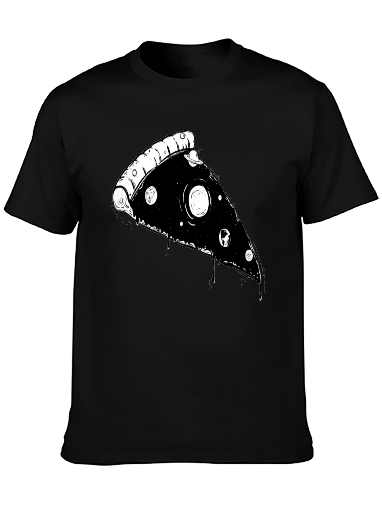Galaxy Pizza Slice Graphic Tee - Black