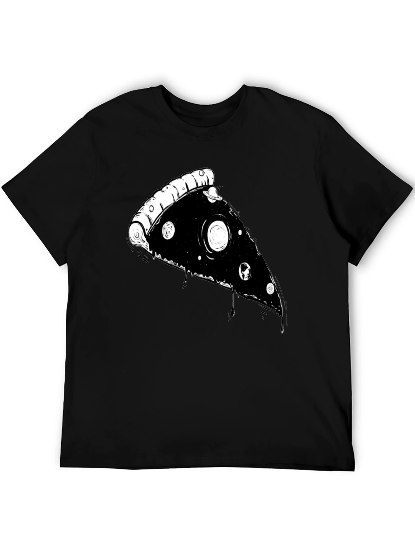 Galaxy Pizza Slice Graphic Tee - Black