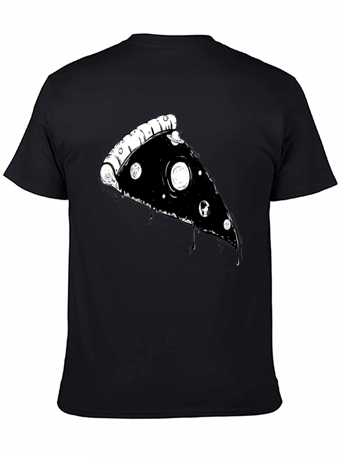 Galaxy Pizza Slice Graphic Tee - Black