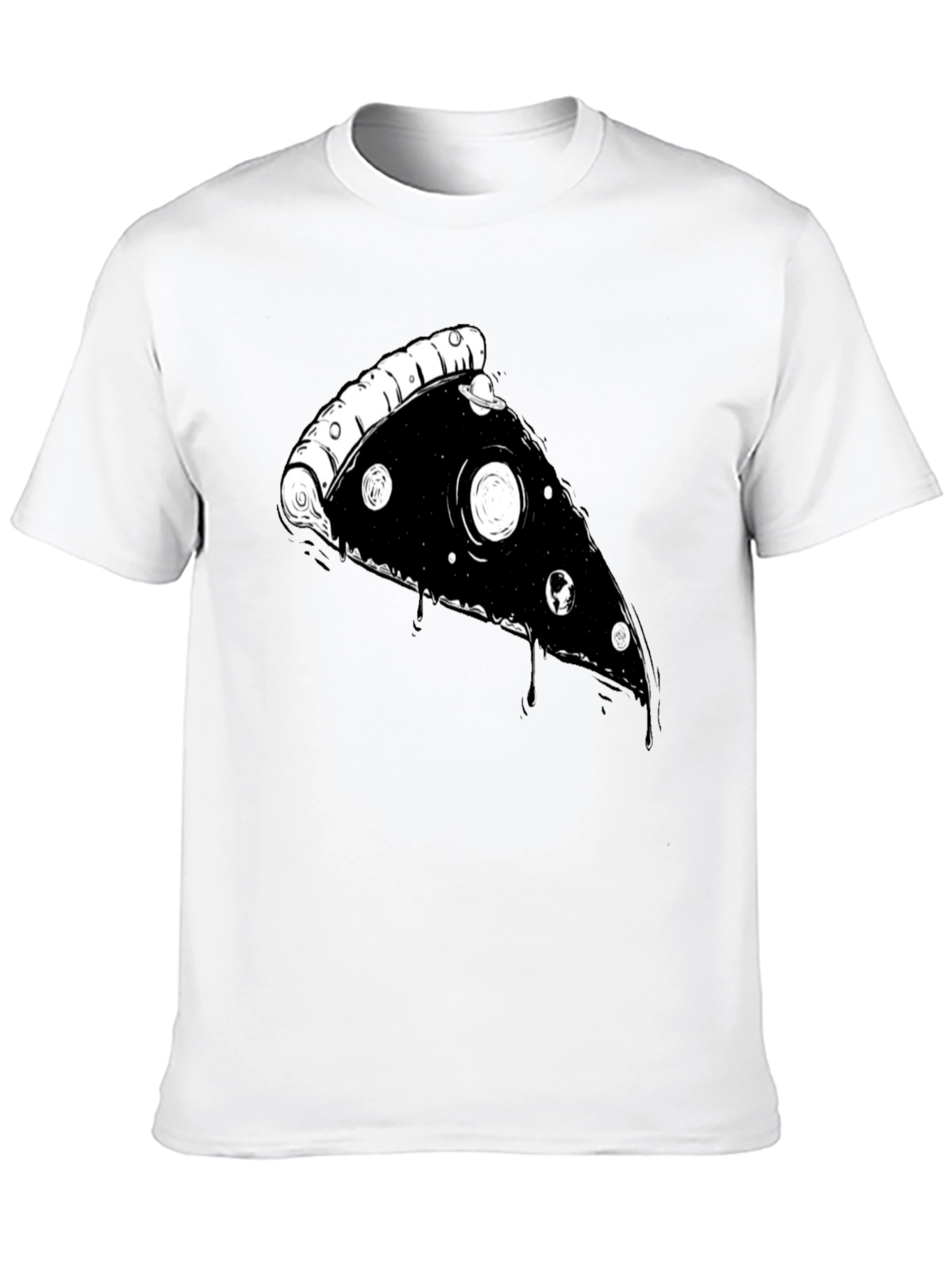 Galaxy Pizza Slice Graphic Tee - Black