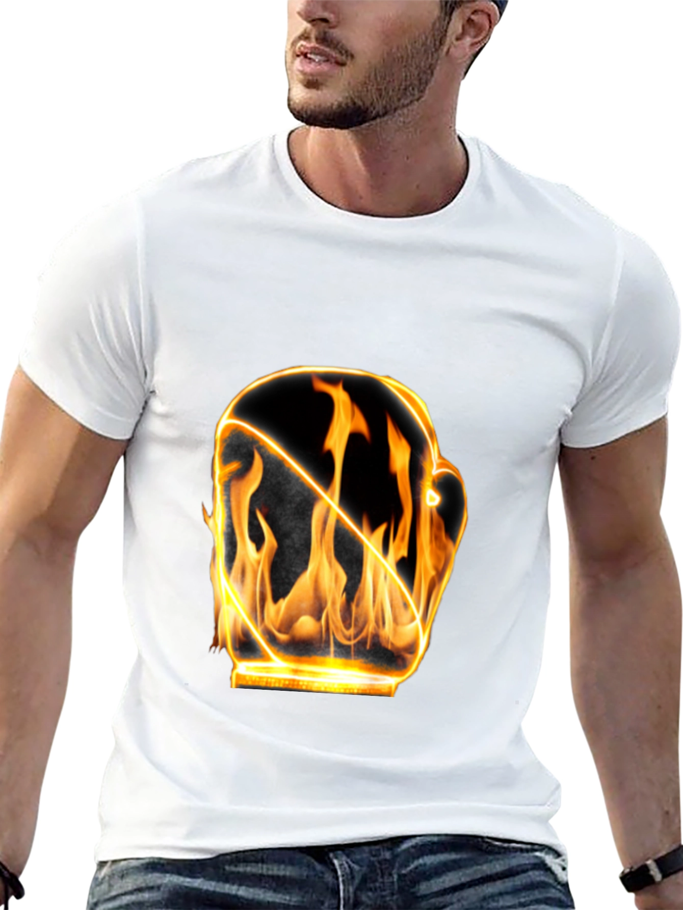 Fiery Boxing Glove Graphic T-Shirt