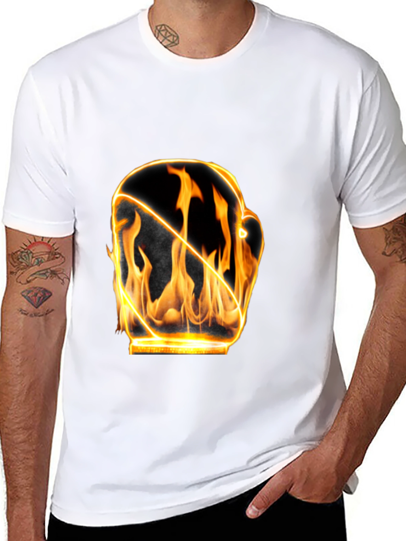 Fiery Boxing Glove Graphic T-Shirt