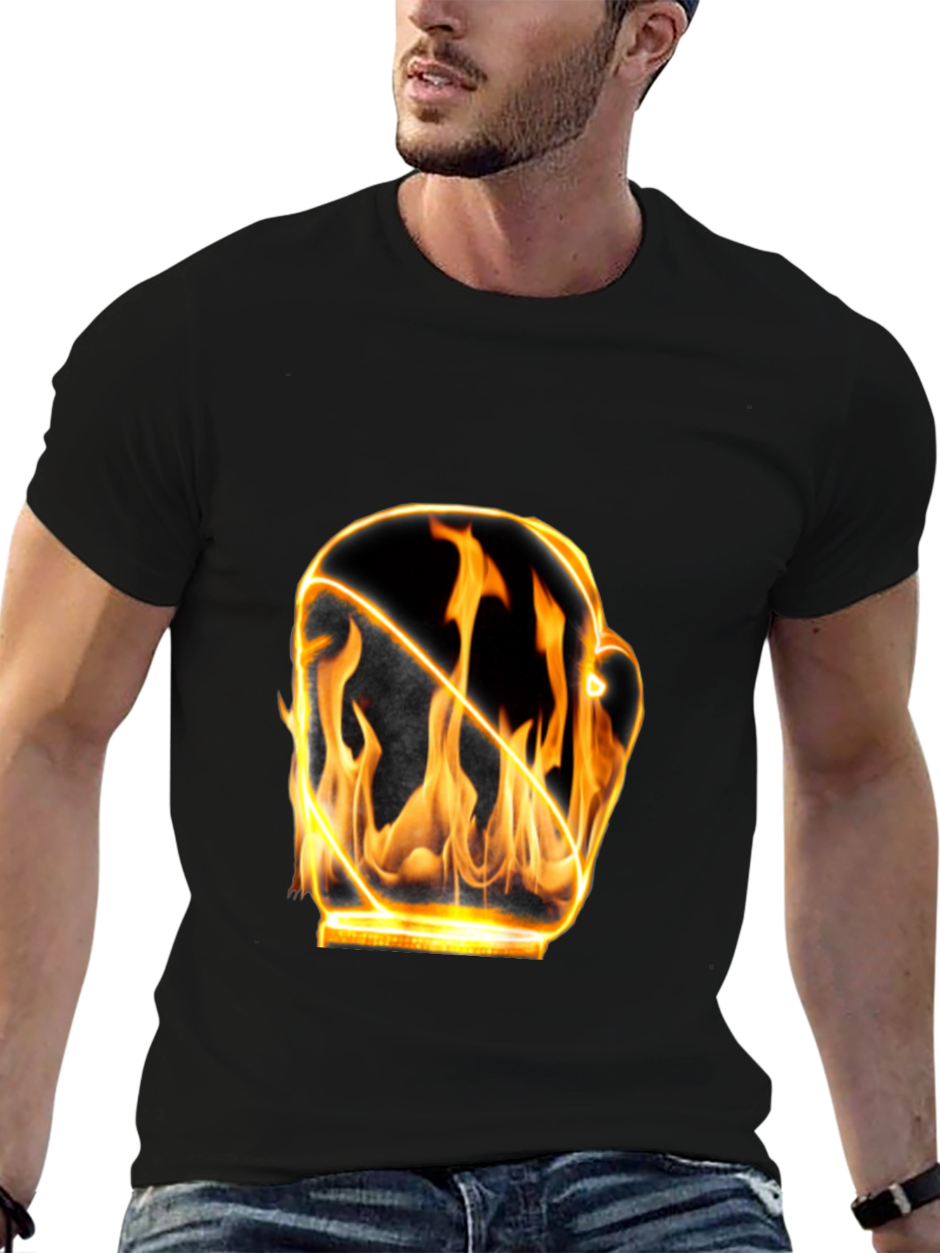 Fiery Boxing Glove Graphic T-Shirt