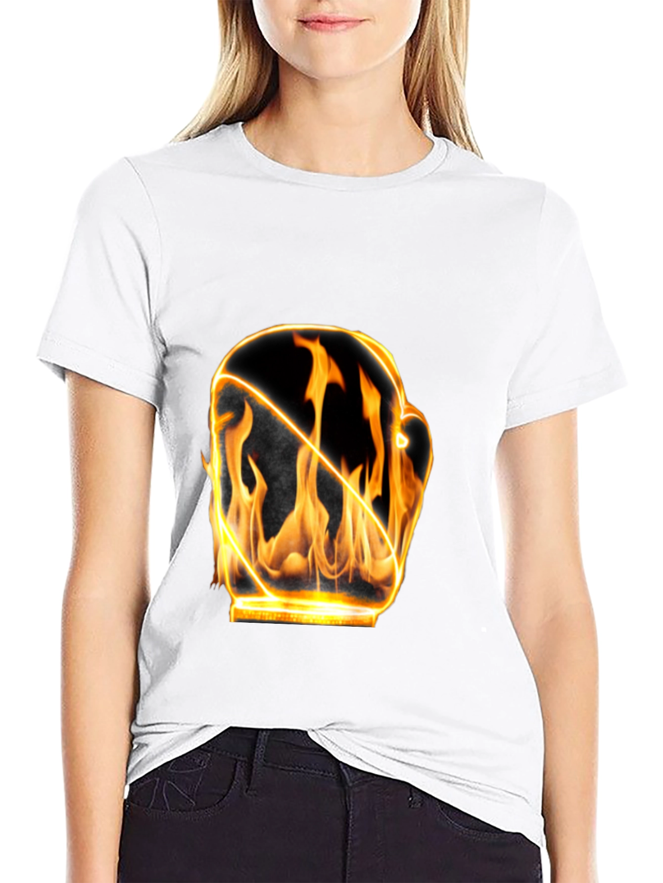 Fiery Boxing Glove Graphic T-Shirt