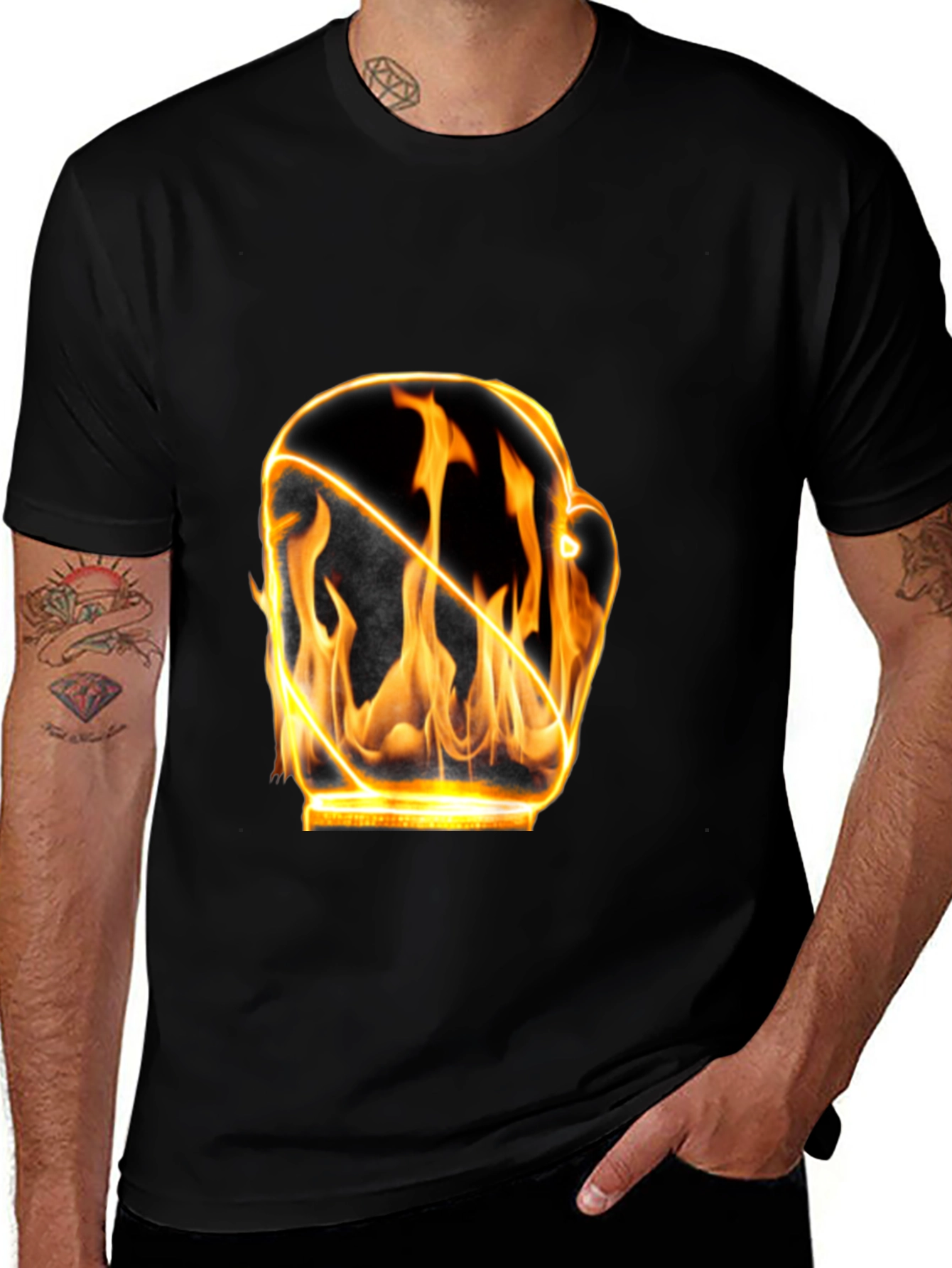 Fiery Boxing Glove Graphic T-Shirt