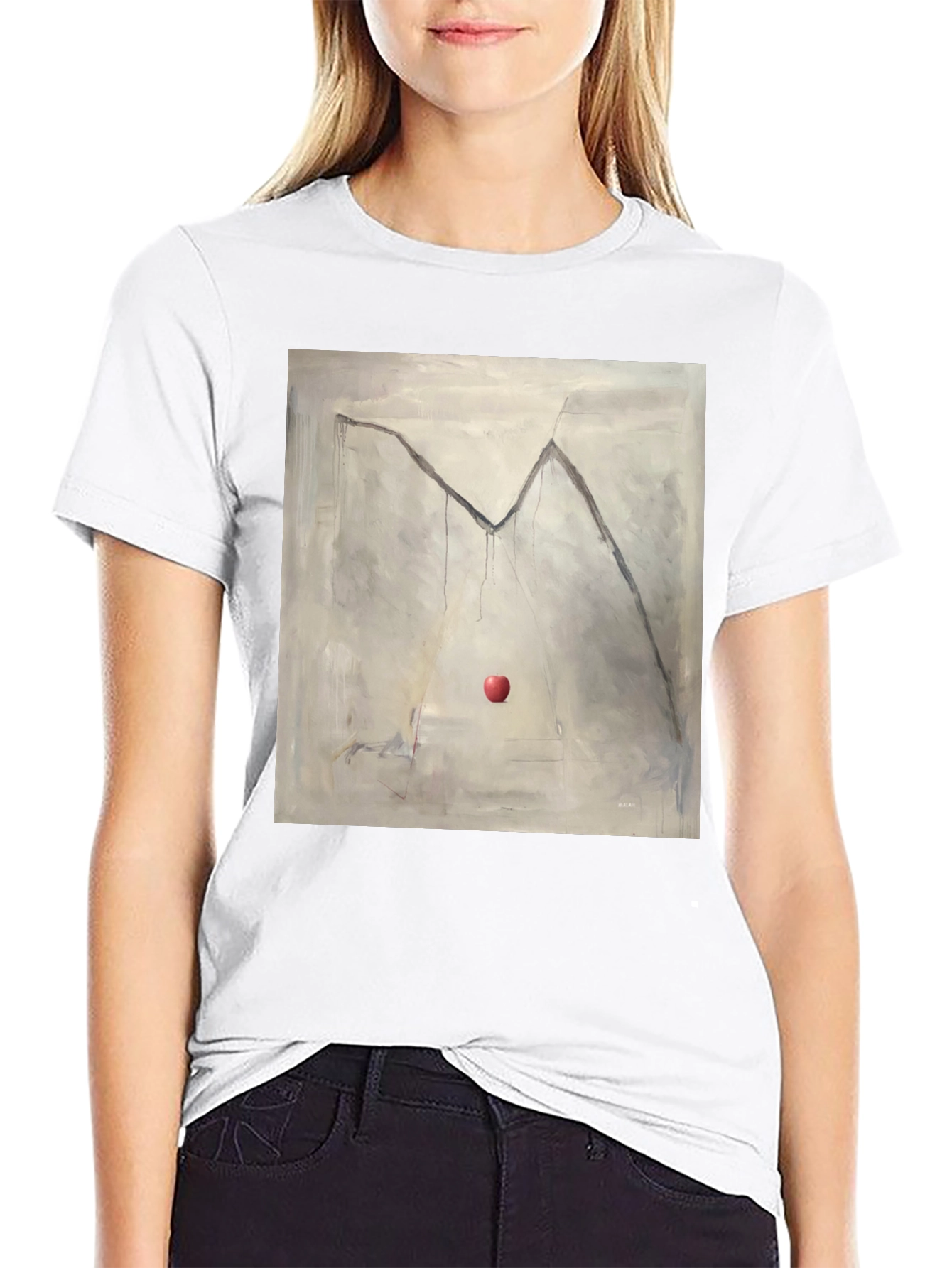 Artistic Apple Graphic Tee - Unique Design