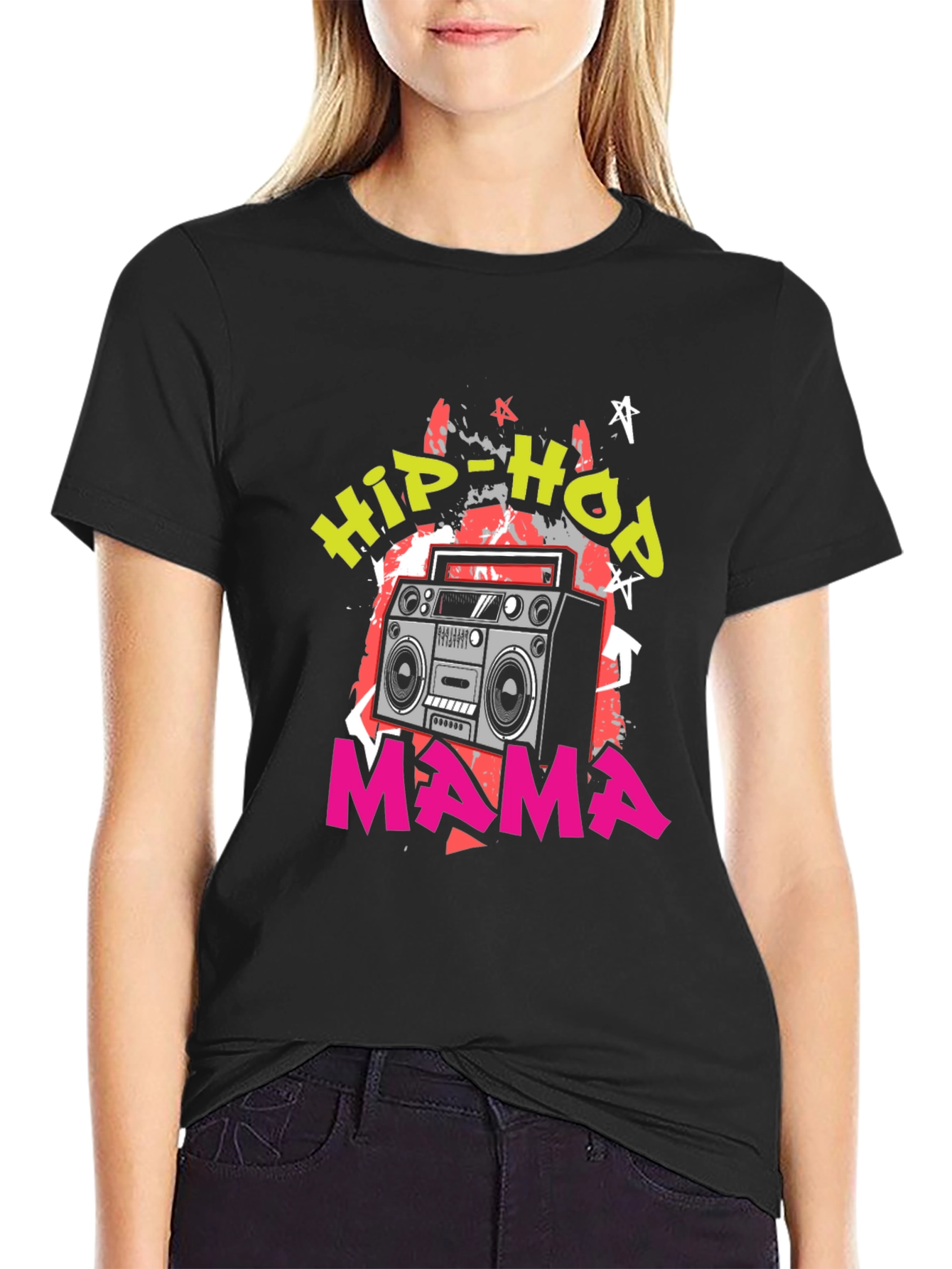 Hip-Hop Mama Boombox Graphic Tee