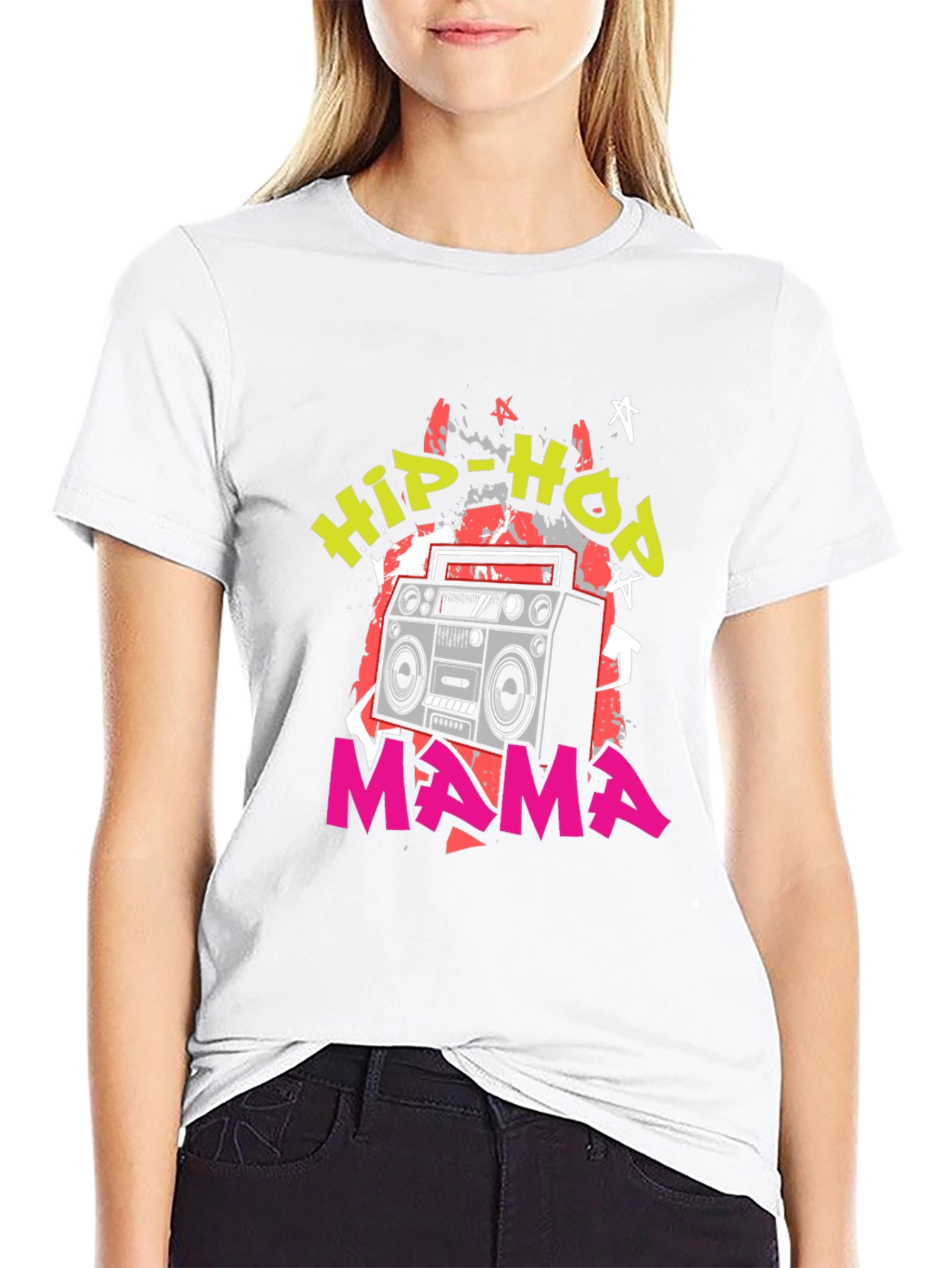 Hip-Hop Mama Boombox Graphic Tee