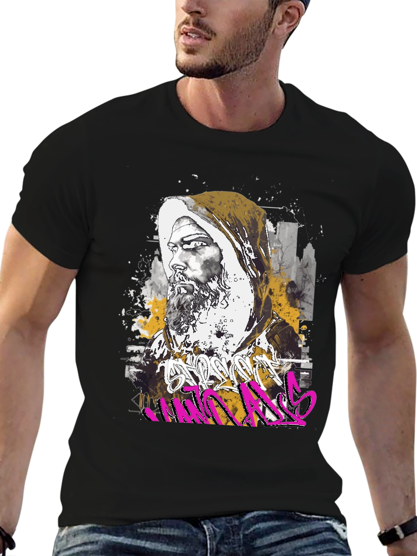 Urban Monk Graphic Tee - Street Art Inspired