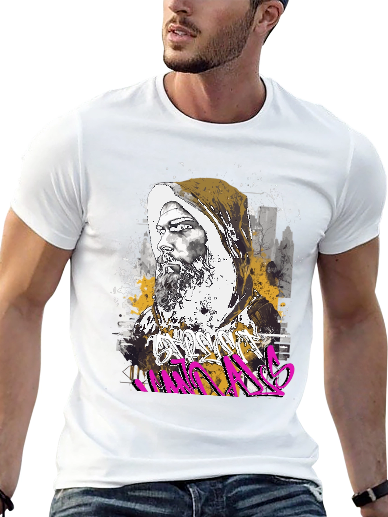 Urban Monk Graphic Tee - Street Art Inspired