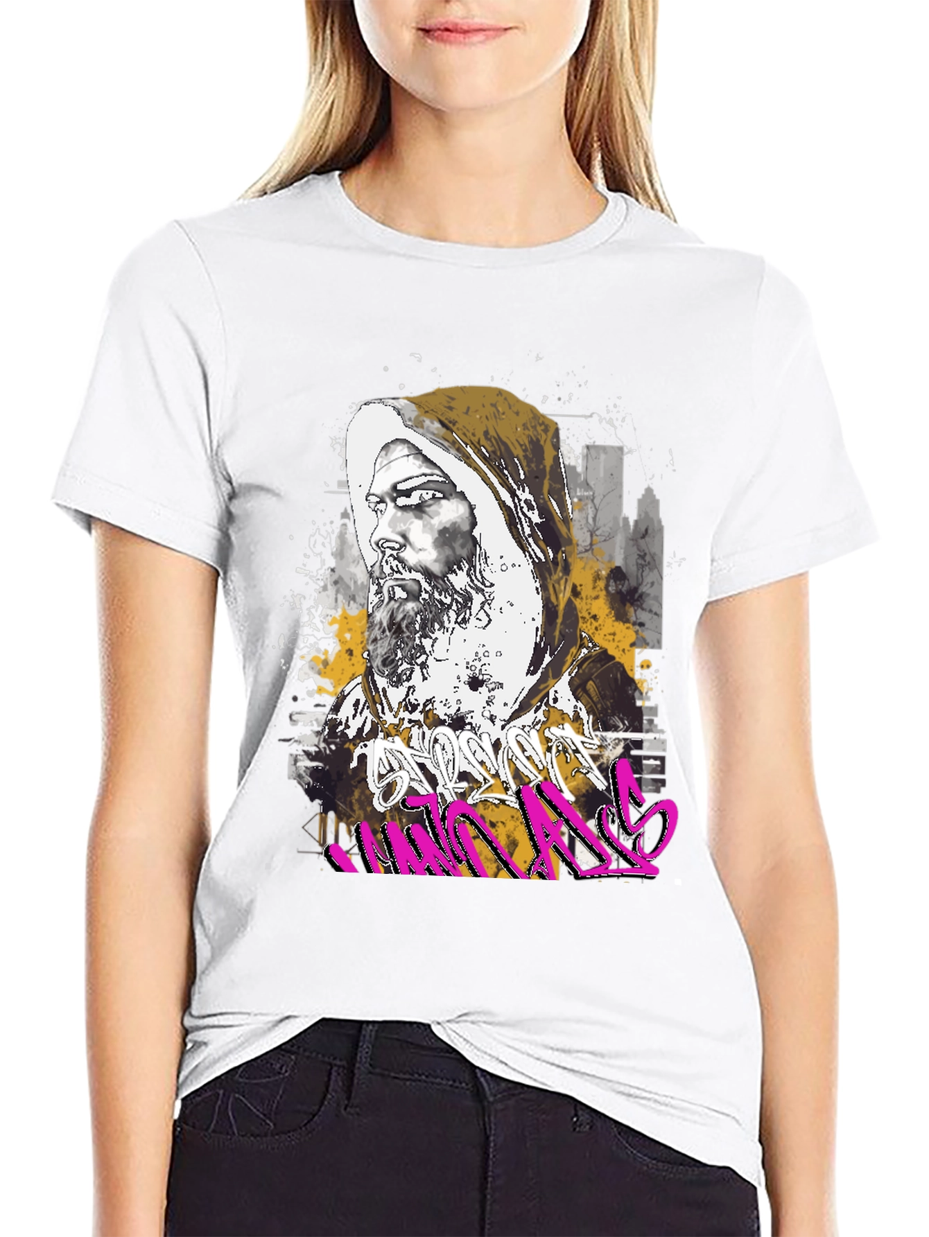 Urban Monk Graphic Tee - Street Art Inspired