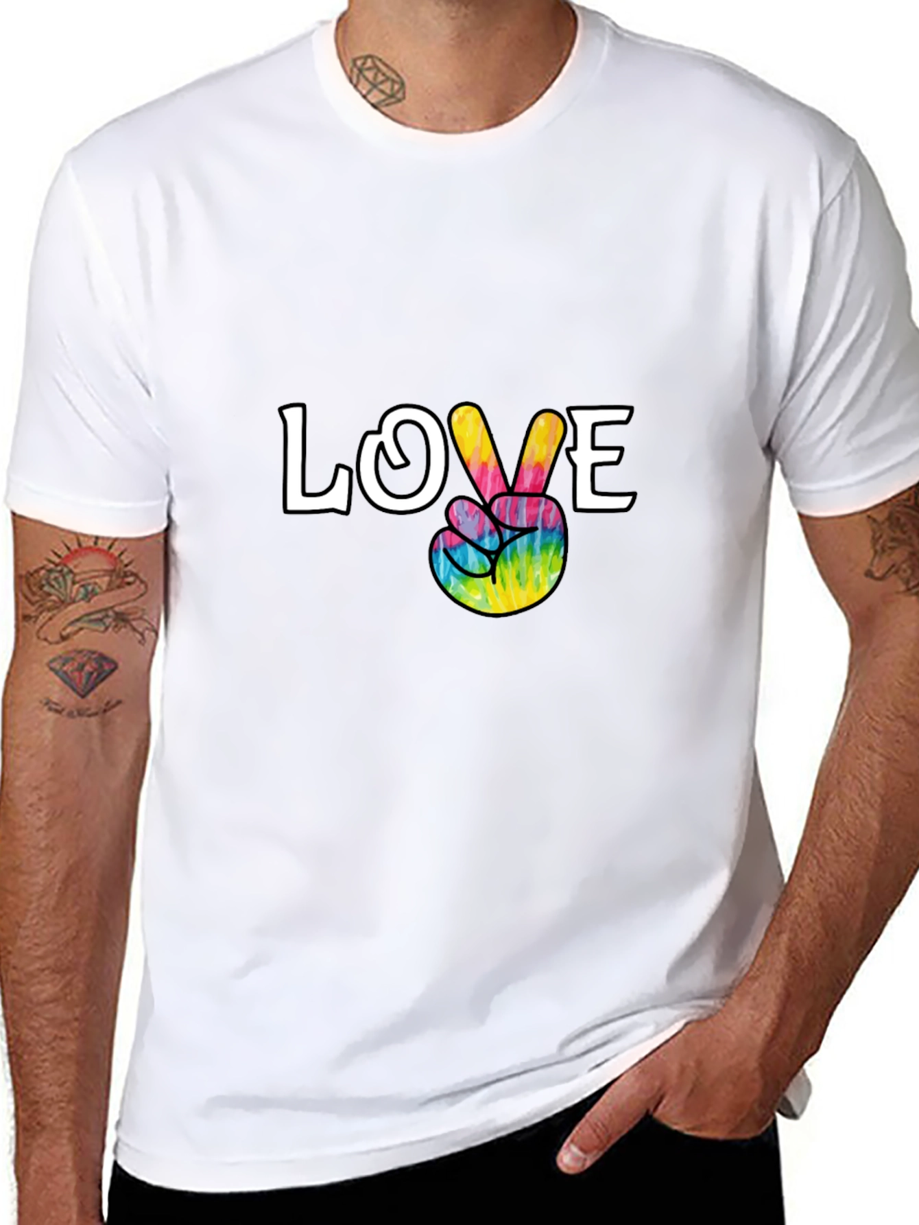 Love Peace Tie Dye Graphic T-Shirt