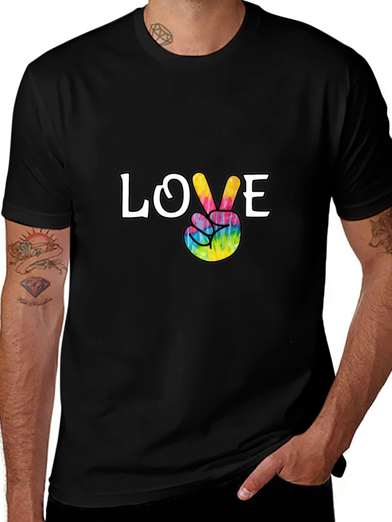 Love Peace Tie Dye Graphic T-Shirt