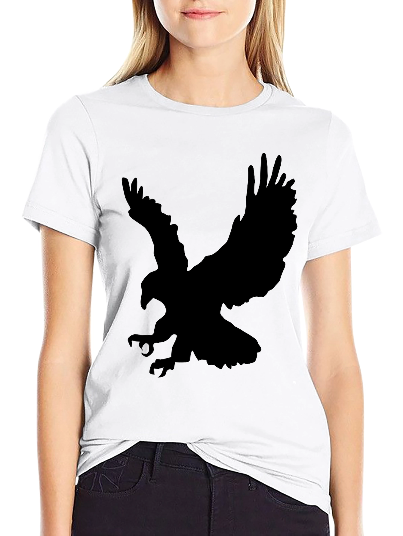 Mens Black Eagle Graphic T-Shirt
