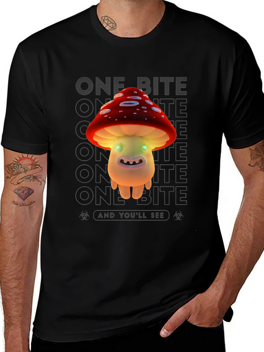 One Bite Mushroom Graphic T-Shirt