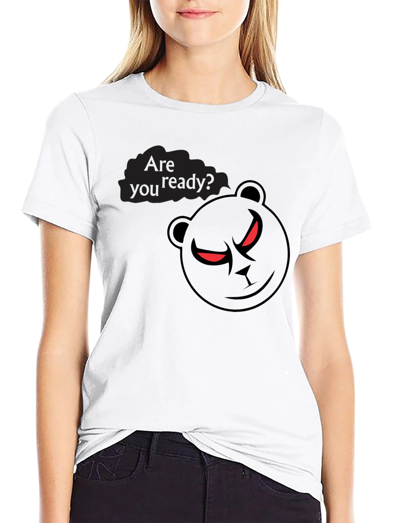 Mens Black Graphic T-Shirt - Are You Ready?