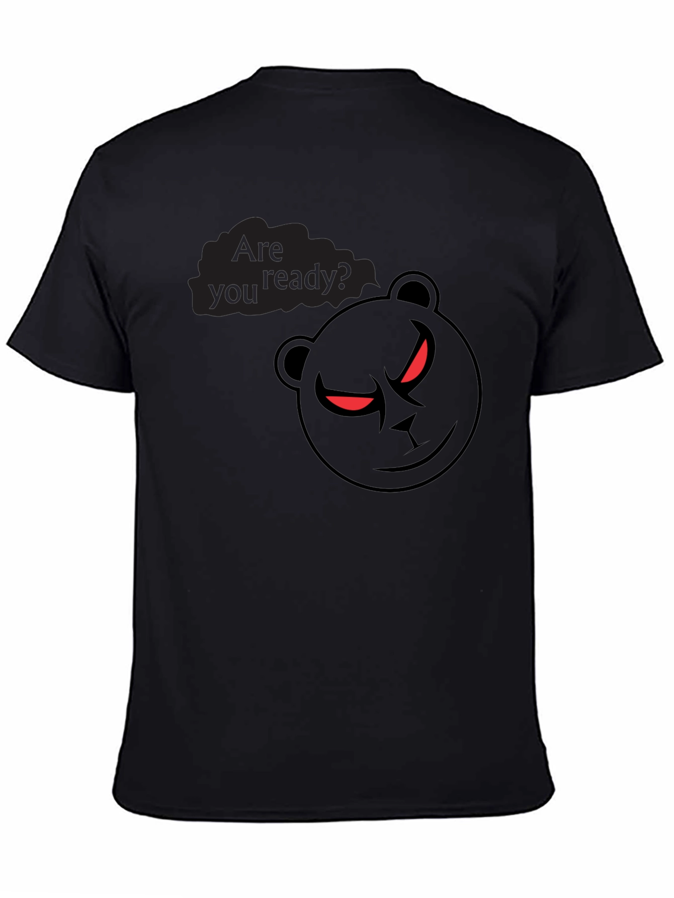 Mens Black Graphic T-Shirt - Are You Ready?