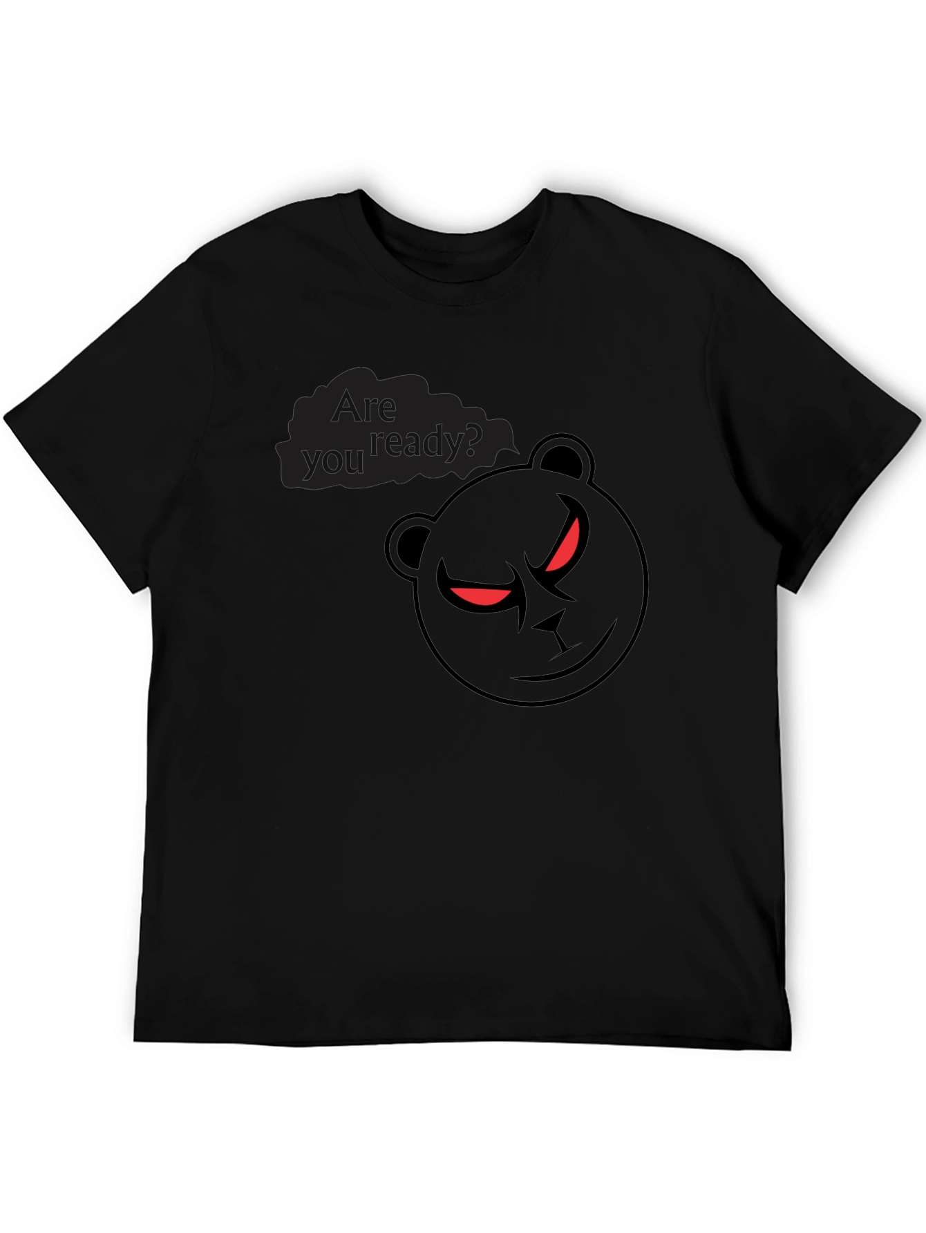 Mens Black Graphic T-Shirt - Are You Ready?