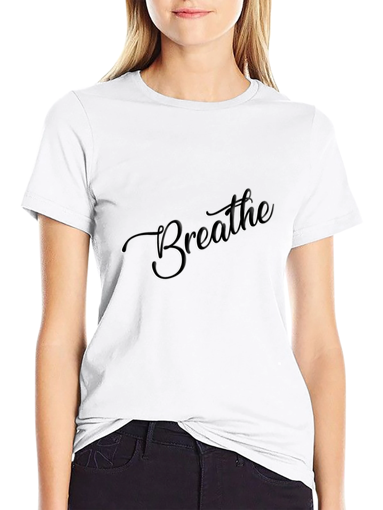 Breathe Graphic Tee - Stylish Black Comfort