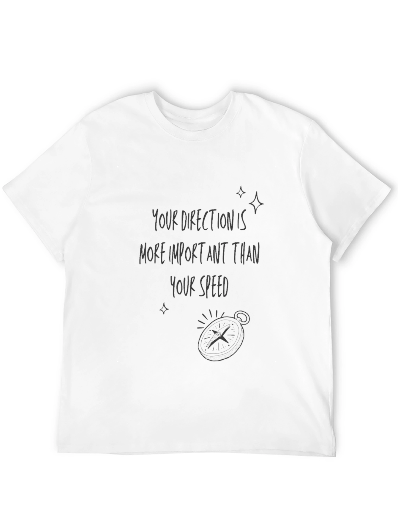 Direction Over Speed Graphic Tee - Black Casual T-Shirt
