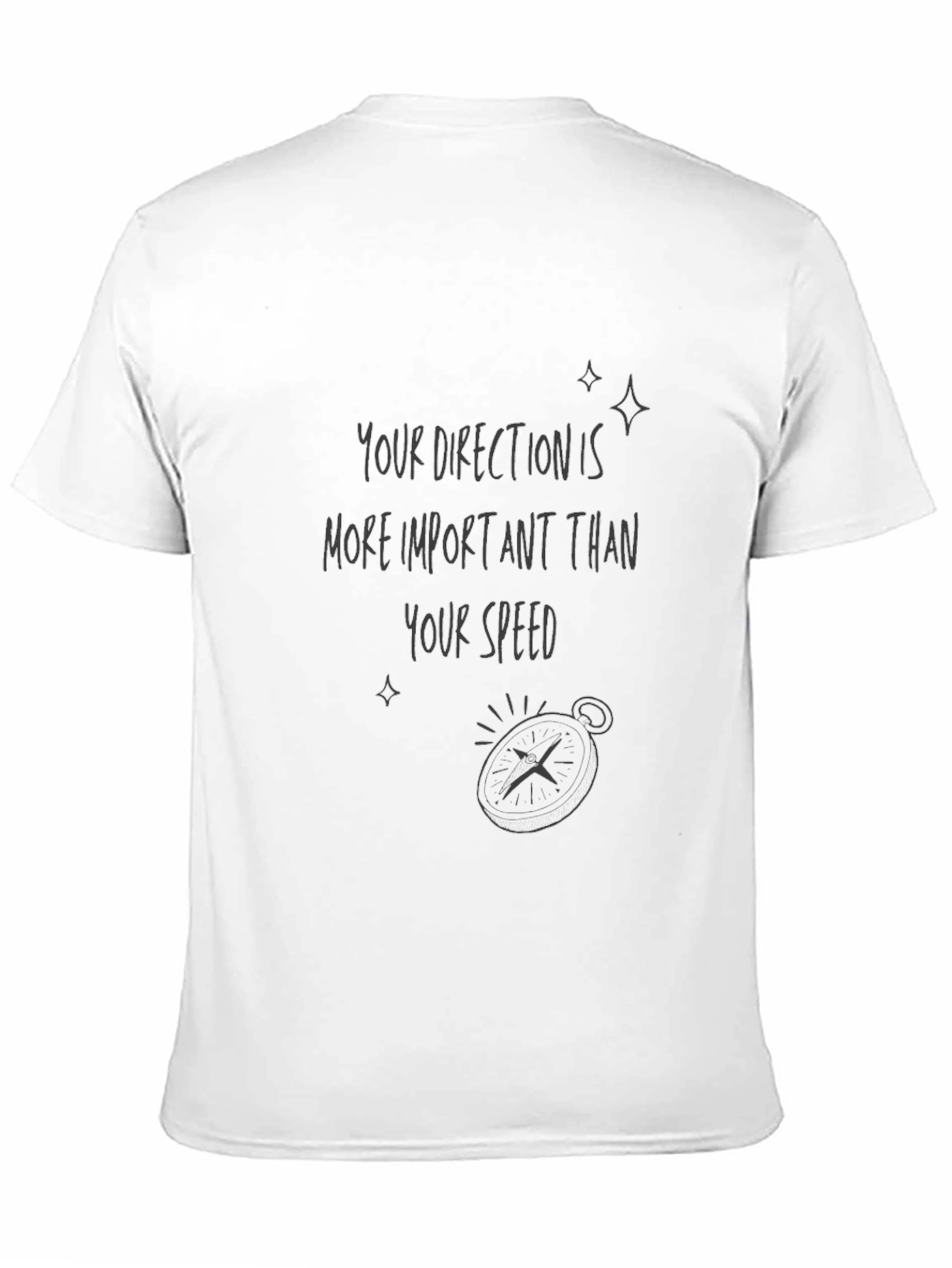 Direction Over Speed Graphic Tee - Black Casual T-Shirt