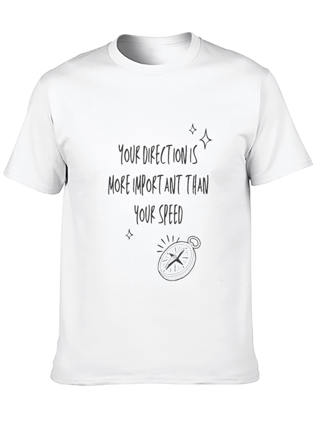 Direction Over Speed Graphic Tee - Black Casual T-Shirt