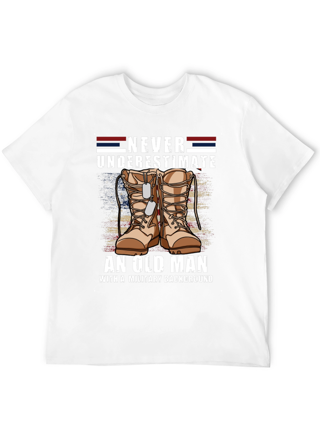 Never Underestimate Old Man Military Tee