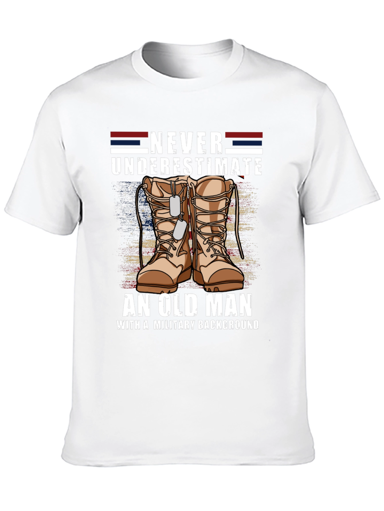 Never Underestimate Old Man Military Tee