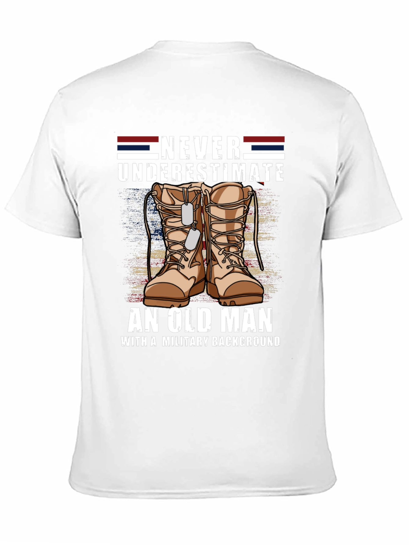 Never Underestimate Old Man Military Tee