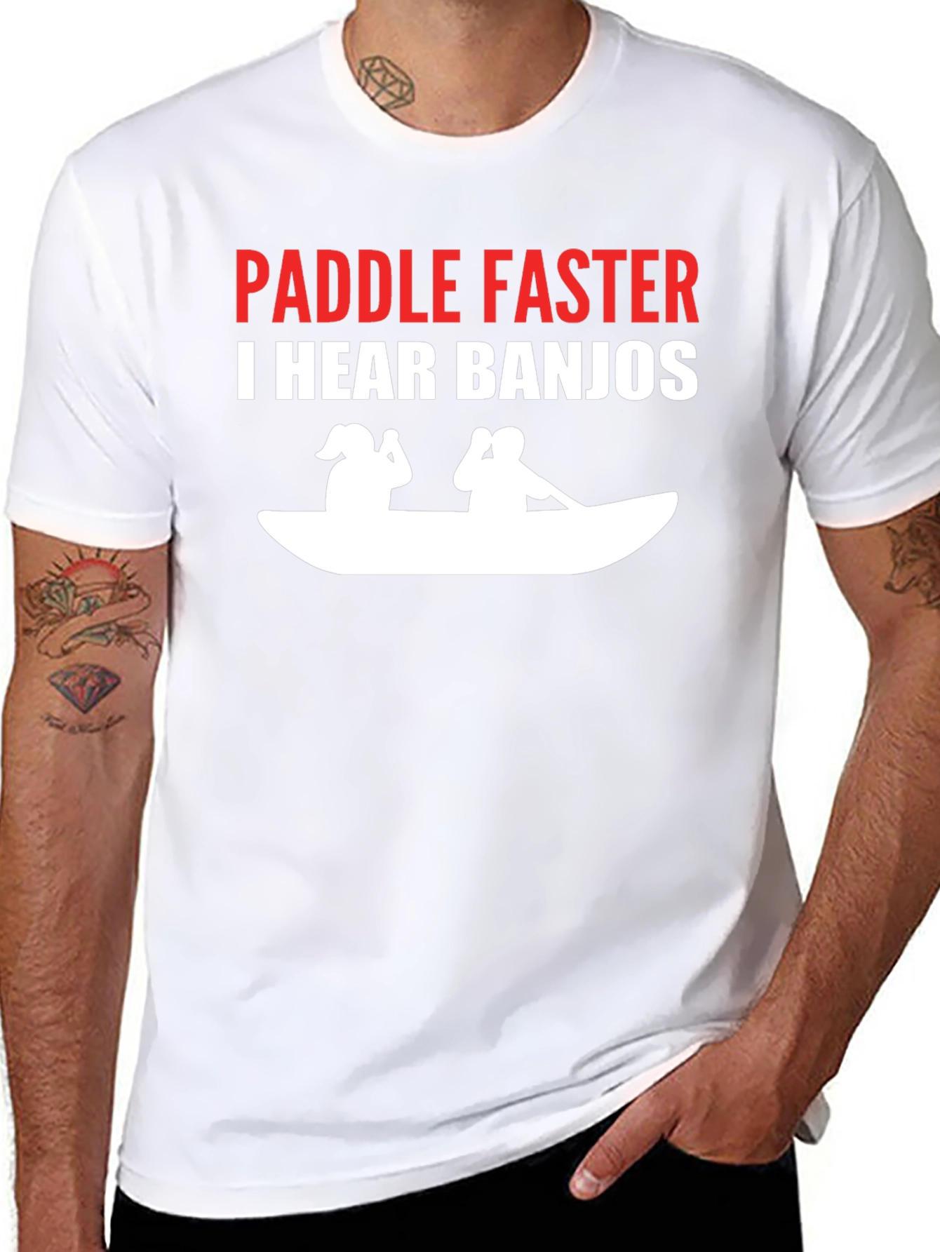 Paddle Faster Funny Banjo T-Shirt