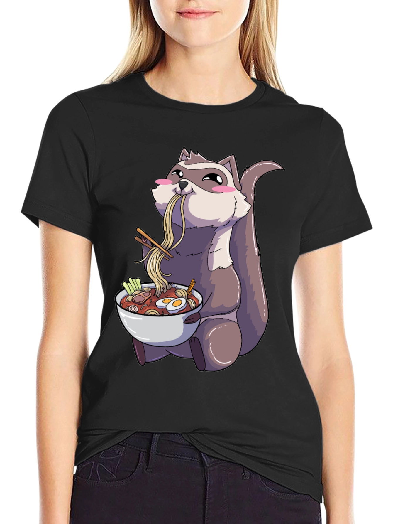 Raccoon Ramen T-Shirt - Anime Style Comfort